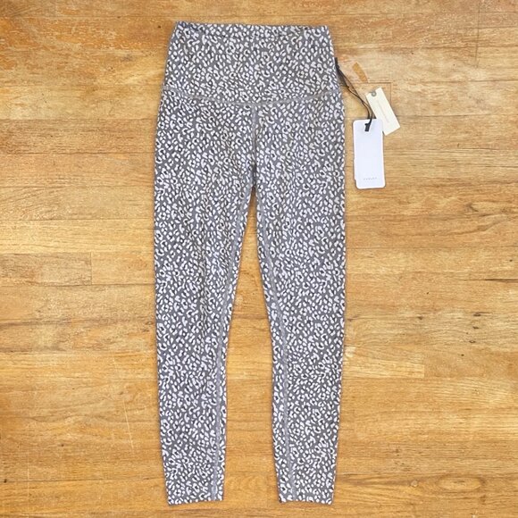 Varley Anthropologie Leggings Size XS NWT Gray Leopard Print High Rise Waist Br - Picture 2 of 5